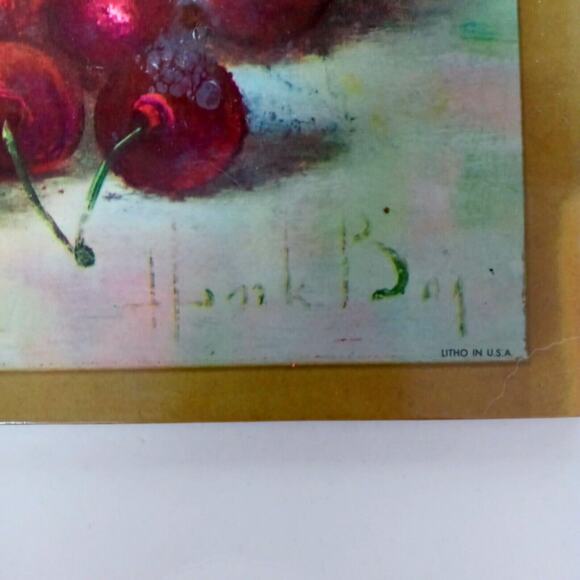 Fruit Art Trivets Wall Decor Henk Bos 1959 Orange Apple VTG 🍊🍒 - Picture 6 of 12